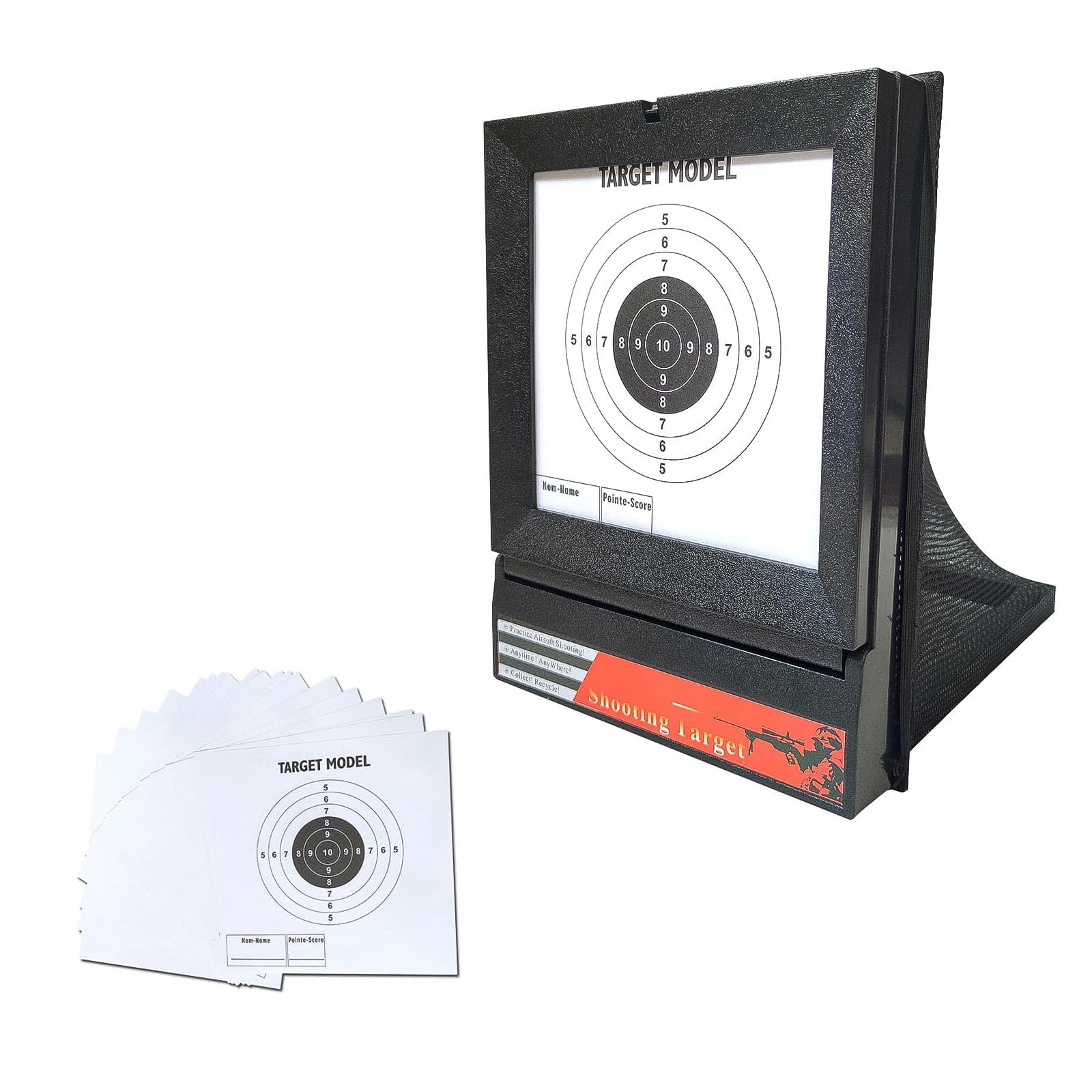 HASLED Bersaglio Softair Pieghevole con Rete di Recupero - Include 20 Carte, per Bombe BB e Acqua