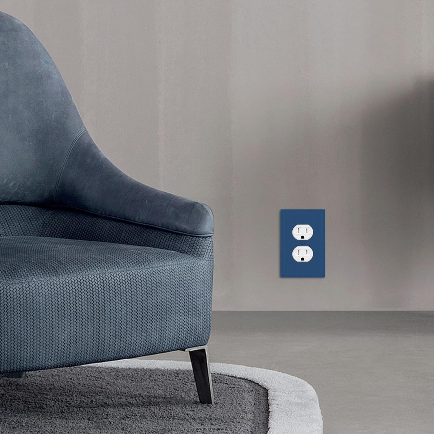 Cobalt Blue Outlet Cover Plate Classic Navy 1 Gang Duplex Light Switch Cover Decorative Wall Plates for Electrical Outlets Switch Plate Covers Bold Blue for Modern Living Room Office