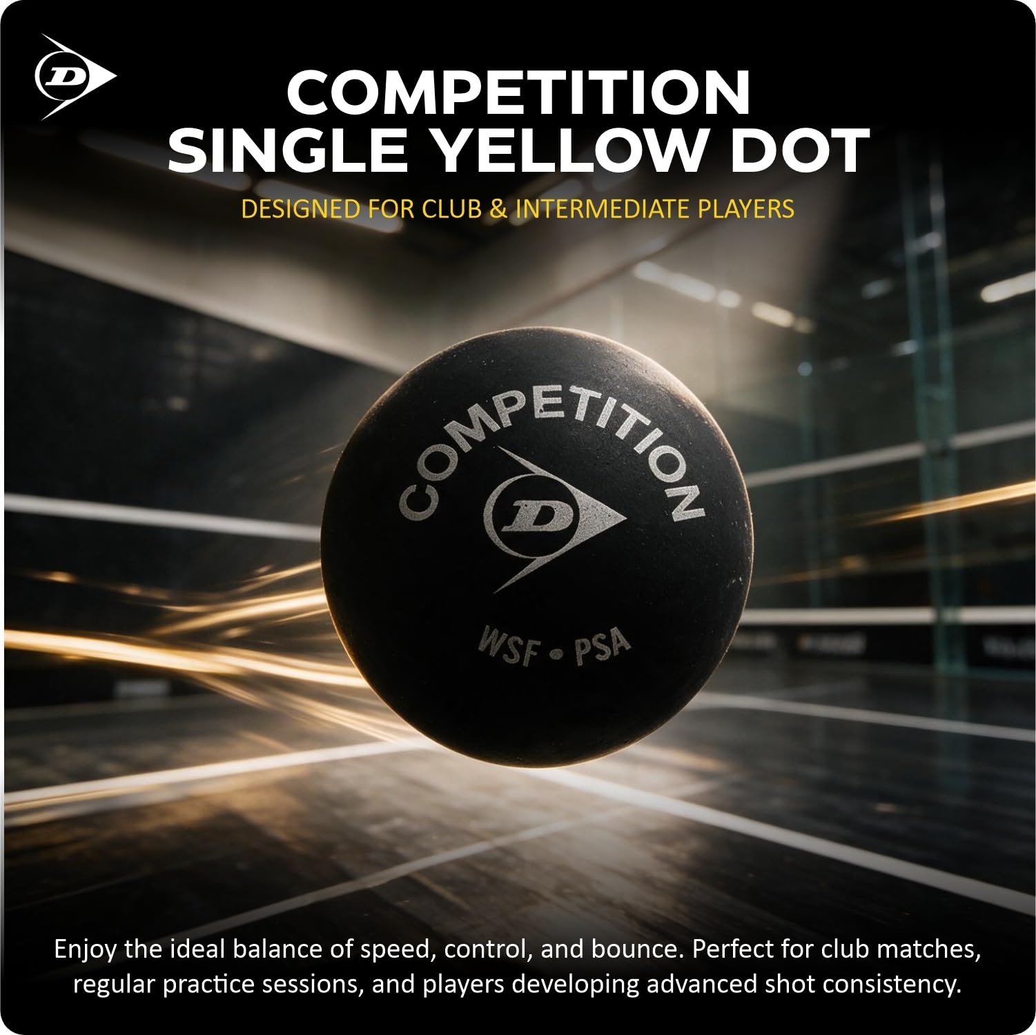 Dunlop - Palla da squash a punto singolo, 3 pezzi