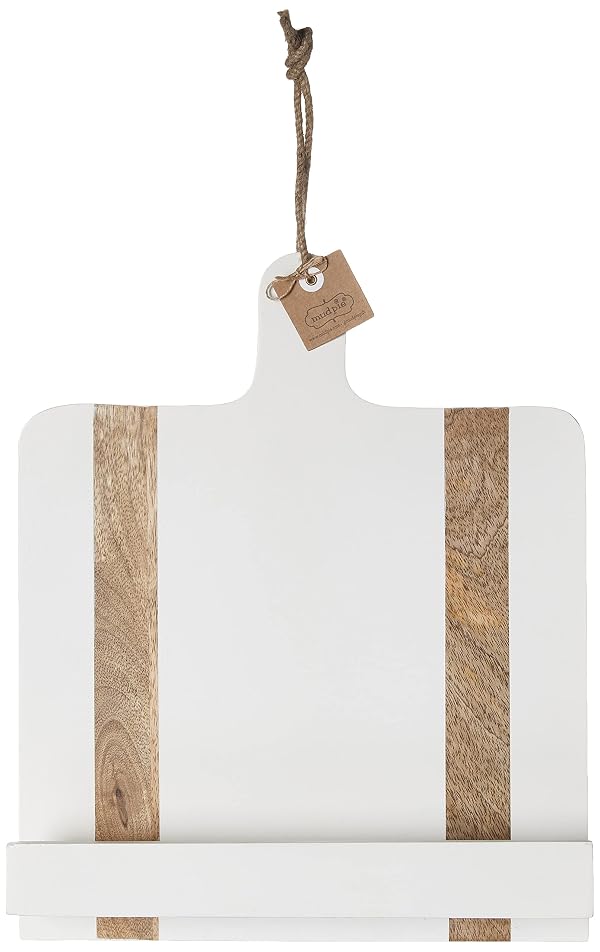 White Wood Cookbook Holder by Mud Pie - Image 2
