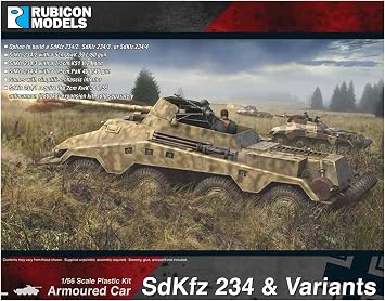 RUBICON MODELS RB0138 Rubicon Model 1/56 Sd. Kfz.234 8 Wheel Heavy Armor Recon Vehicle 2/3/4 Type Plastic Model