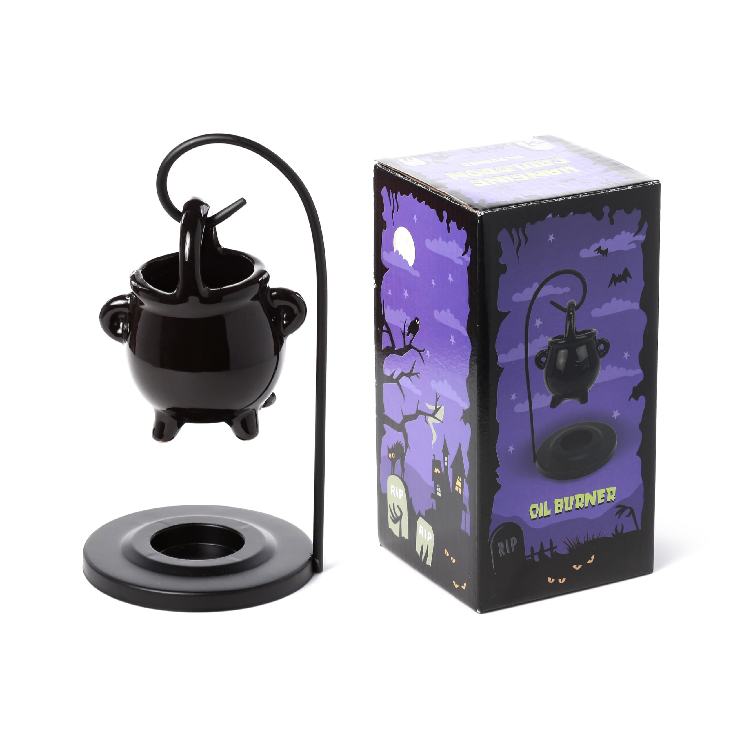 Hanging Cauldron Oil Burner Witch Pagan Wiccan Altar Halloween spells BLACK