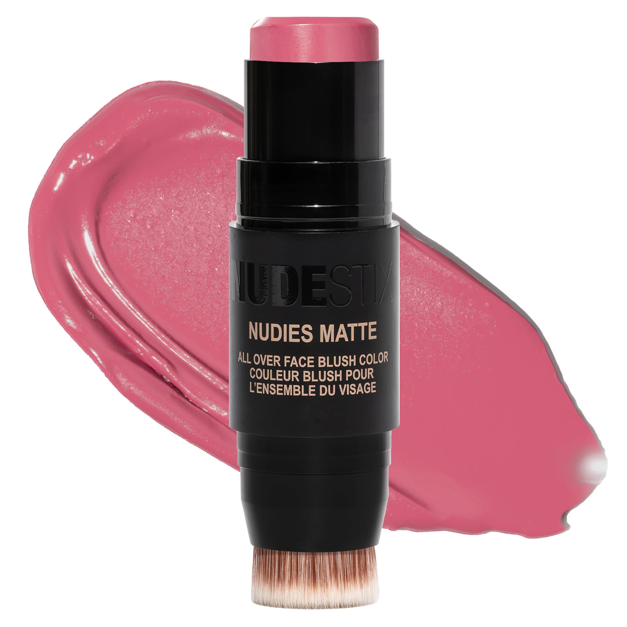 Nudestix Nudies Blush Stick – 3-in-1 Cream Blush for Cheeks, Eyes & Lips with Built-In Brush | Soft Matte Finish for a Natural Flush
