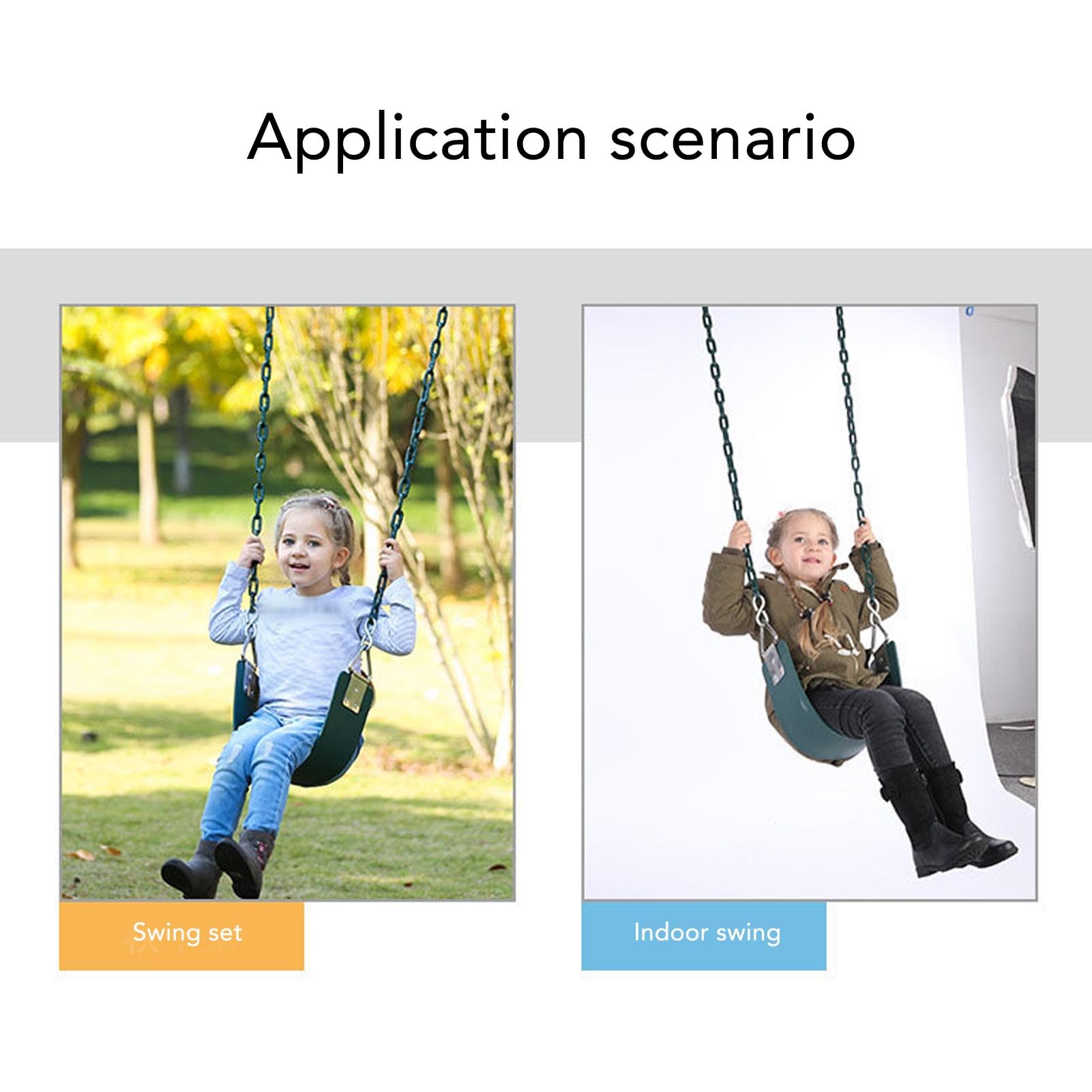 Naroote Outdoor Eva Soft Board Swing Beschichtete Ketten Heavy Duty Swing Kids Release Vitality Dunkelgrün 440,9 Lb Kapazität