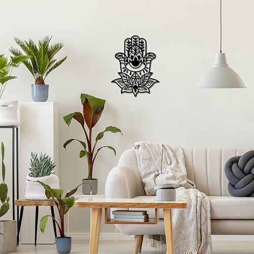Miniatura 4 de SUPERDANT Arte de pared de metal de loto, flor de Buda, Mehndi, arte de yoga, decoración de pared, placas colgantes, adornos de hierro para pared,