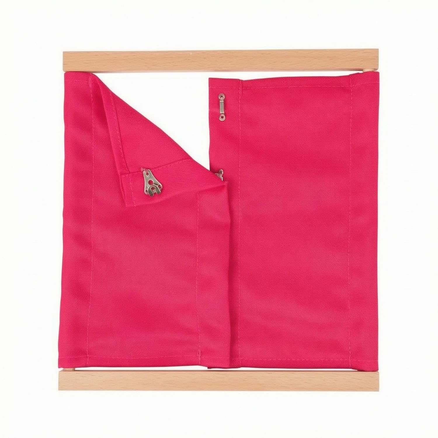 Flat Educational Clothes Frame Textile Practice Panel Wooden Training Board for Preschoolers, Orange Hook-picture-39