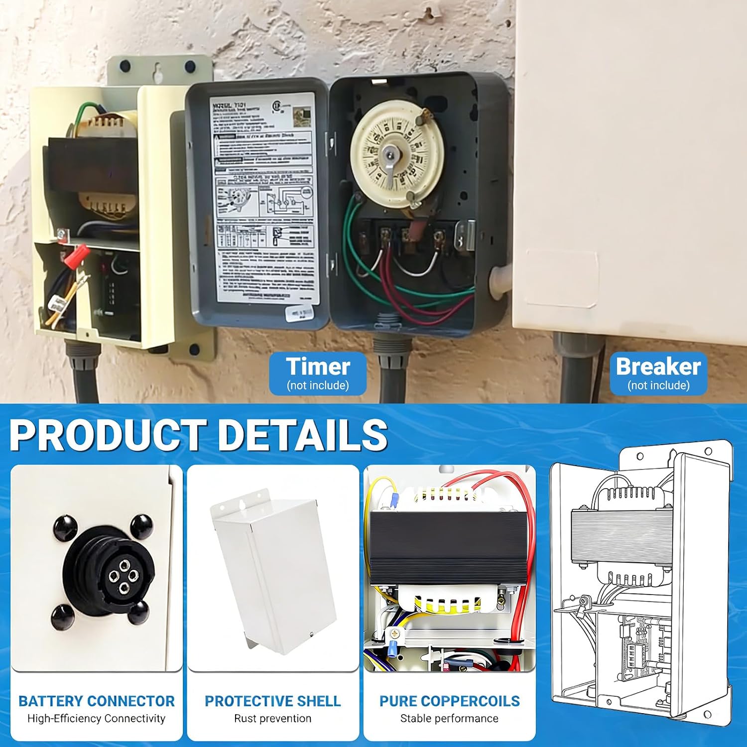 520556 Power Center Supply for Intelligent Compatible with Salt Chlorine Generator Systems and Automatic Control System Models IC20 IC30 IC15 IC40 IC60 Ichlor 15 30 523080 523081