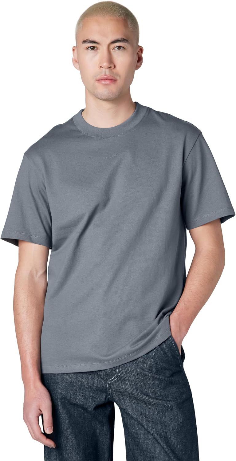 HUGO Men's Small Center Logo Jersey Short Sleeve T-Shirt