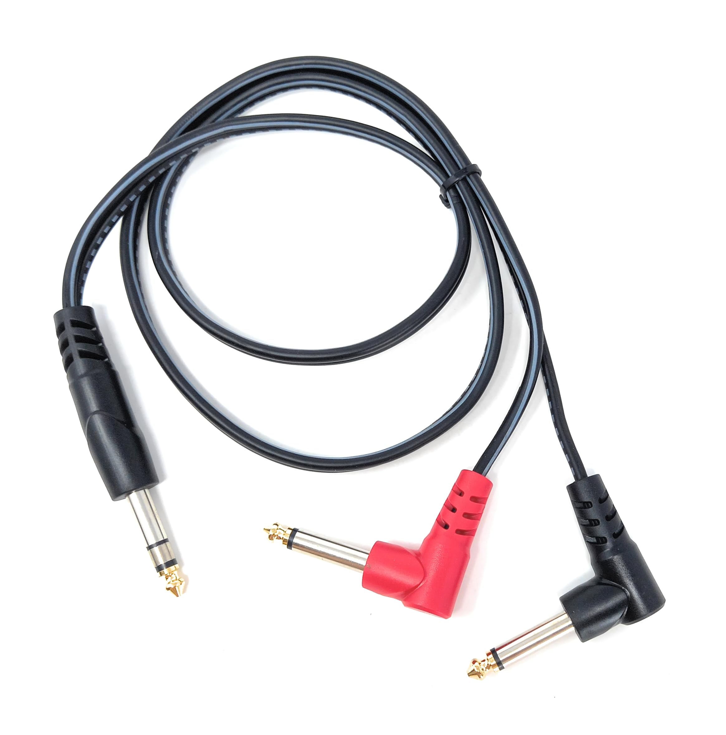 DRUT 1m 6.35mm 1/4" Stereo Jack to 2 x Mono Jacks Audio Cable Lead for Music Instruments Mixer, AMP, Guitar 3.3ft - Image 2