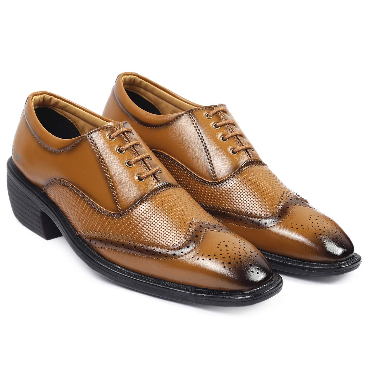 Mens Height Increasing Faux Leather Formal Brogue Lace-up Shoes Tan- 0 UK (B08JM5HBYC) Amazon Price History, Amazon Price Tracker
