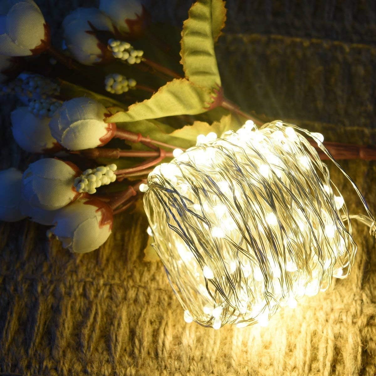 Ankway Solar String Lights Upgraded 100LED 4 Pack Solar Fairy Lights IP65 Waterproof 72ft Copper Wire Lights for Valentines Outdoor Home Bedroom Window Decor, Warm White