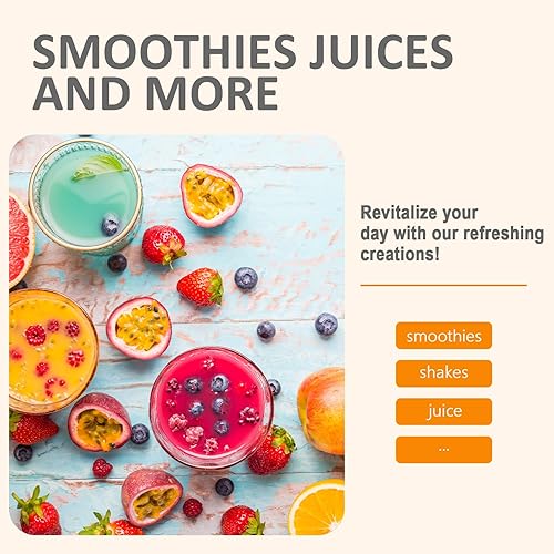 Miniatura 4 de Licuadora portátil, licuadora personal para batidos y batidos, recargable por USB de 4000 mAh, sin BPA, 15.2 onzas, 15.2 fl oz, con 6 cuchillas y