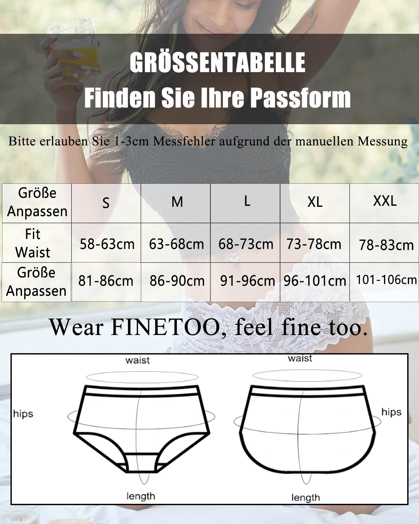 FINETOO Lot de 5 Culottes pour Femmes Lingerie Sexy en Dentelle pour Femmes Culottes Douces et Confortables Boxers Taille Basse Lingerie Lot Multiple S-XXL