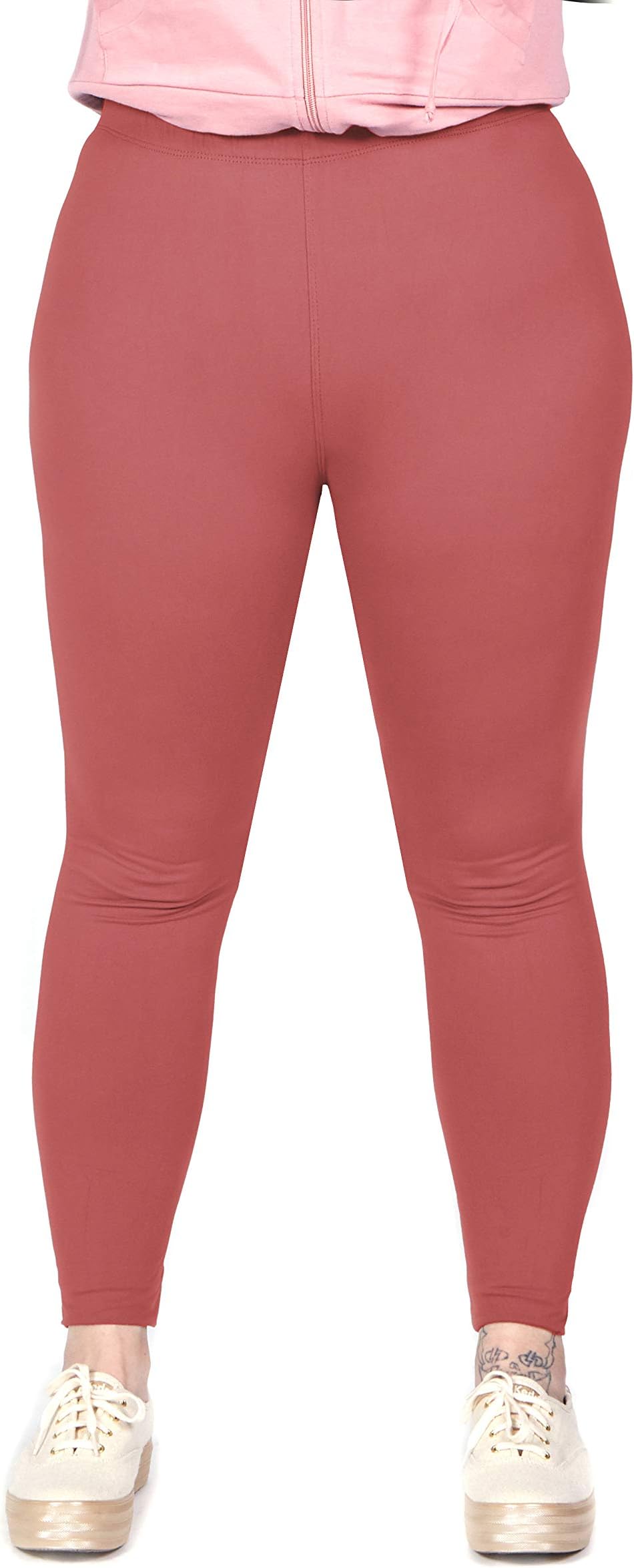 OCOMMO Womens Plus Size Leggings, 1 Inch Waist Soft Plus Size Leggings for Women