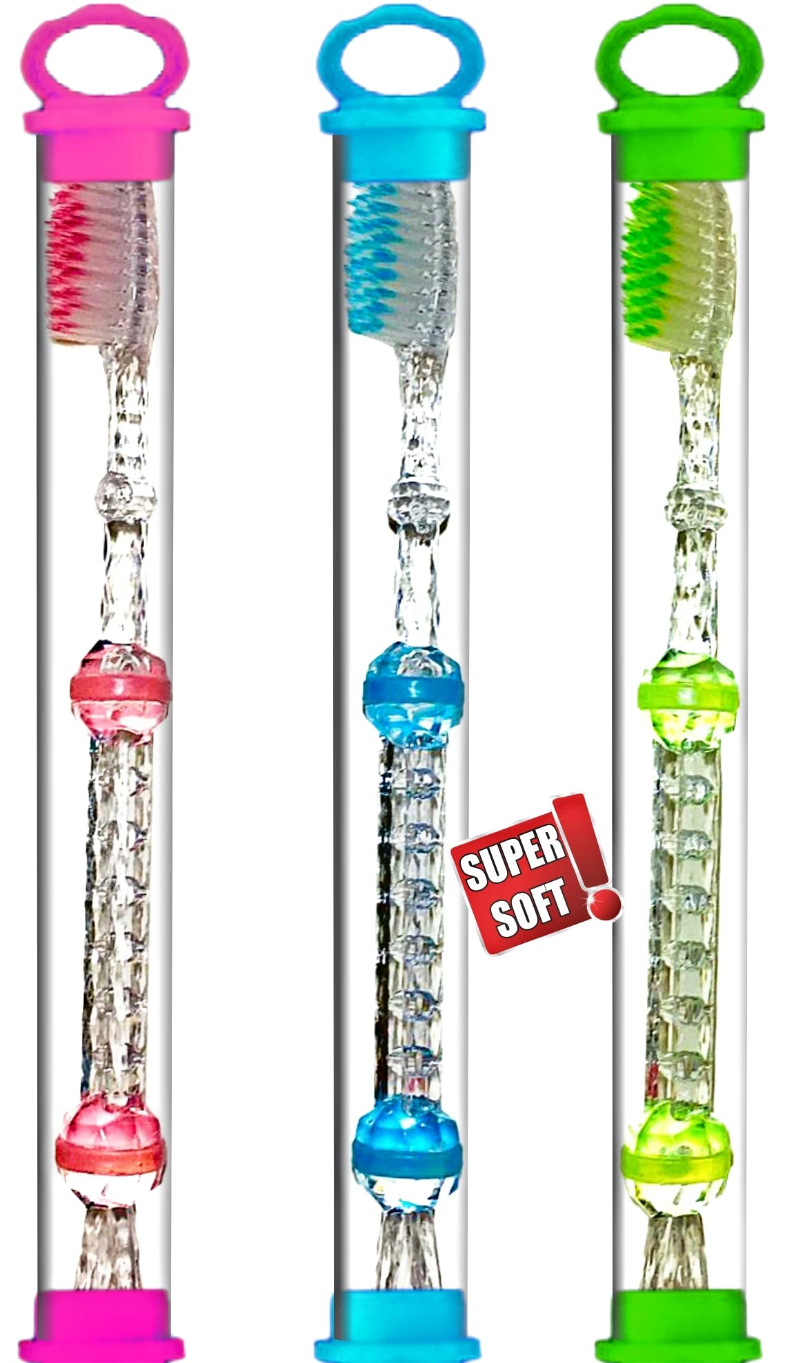 BigBroToothbrush Soft Bristle Crystal with Cover (Super Saver Pack of 3)