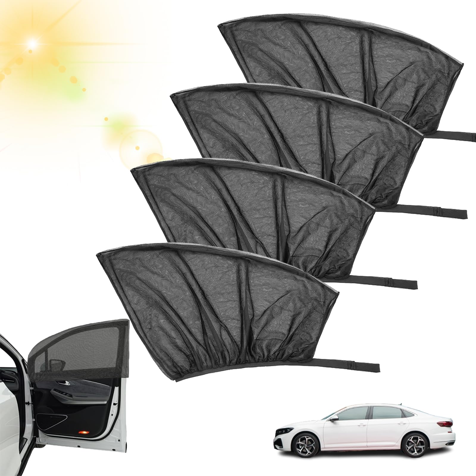 Akayoo Ordinary Sedan-4Pcs Car Side Window Sunshade,Car Mesh Window Cover,Car Privacy Window Covers,Car Shades,Car Window Shade,2 Pack Car Window Sun Shade For Side Window Privacy Elastic Mesh For Block Uv Universal