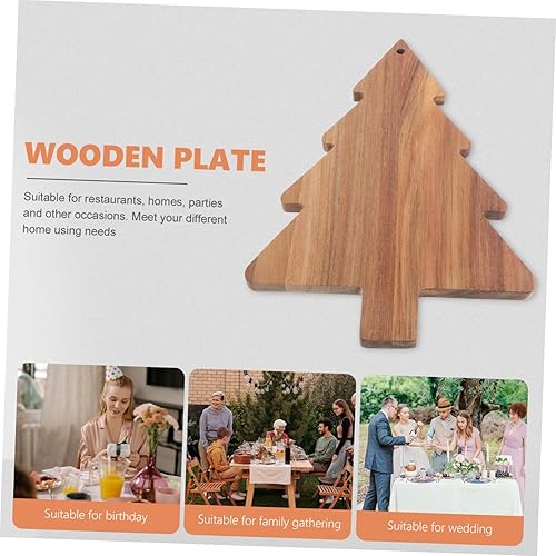 Miniatura 9 de FUNOMOCYA Decoración bandeja de madera tablas de cortar bandeja de comida pizza charcutería tablas de cortar tabla de árbol de Navidad en forma de