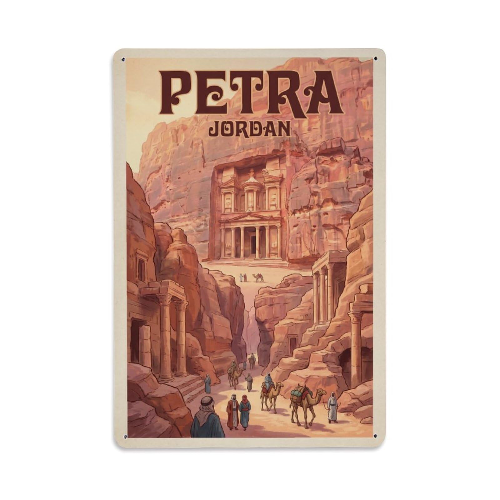 Metal Tin Sign Travel Retro Jordan Petra