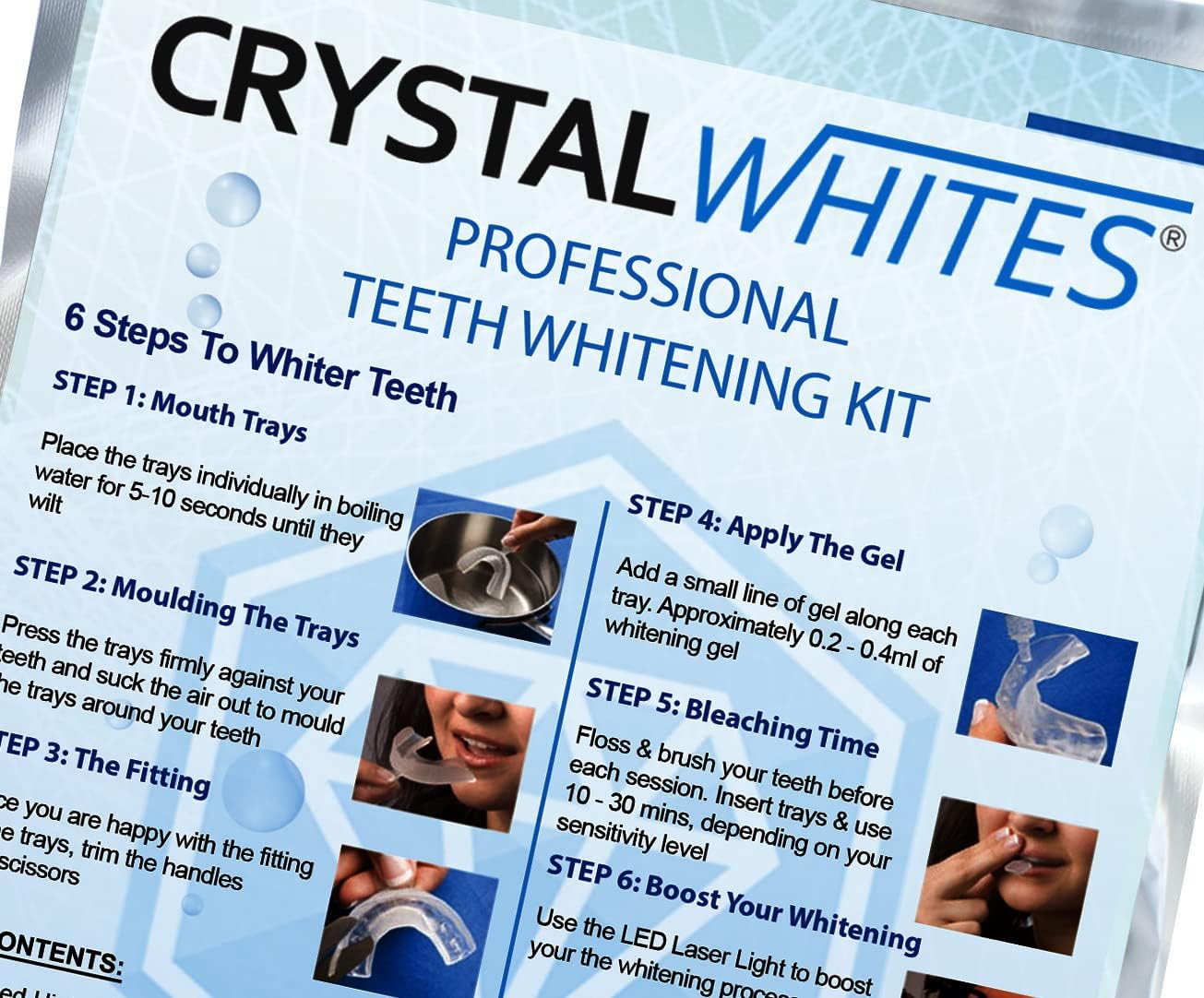 Teeth Whitening Kit & LED Activator - 40 Whitening Sessions - Advanced Whitening Gel Formula, No Sensitivity, 8X3ml Whitening Gels - Ultimate Home Stain Remover Kit