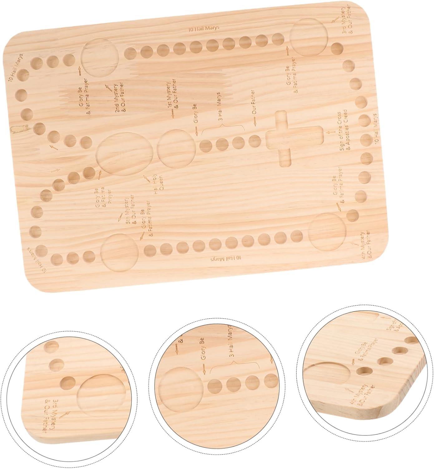 KONTONTY DIY Wooden Bead Board for Jewelry Making Convenient Bracelet and Necklace Design Tray with Position Markers for Crafting Unique Beads and Rosaries Suitable for All Ages