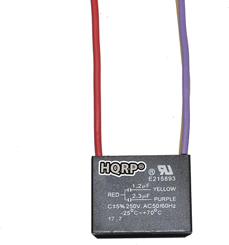 Vista 9 de HQRP Condensador de ventilador de techo CBB61 1uf+2uf de 3 cables listado UL