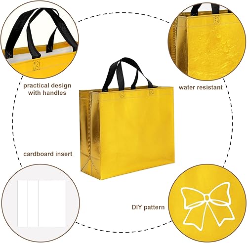 Miniatura 3 de Moretoes 16 bolsas de regalo grandes con asas, coloridas bolsas de regalo, bolsas de regalo a granel para cumpleaños, fiestas, compras y eventos (13