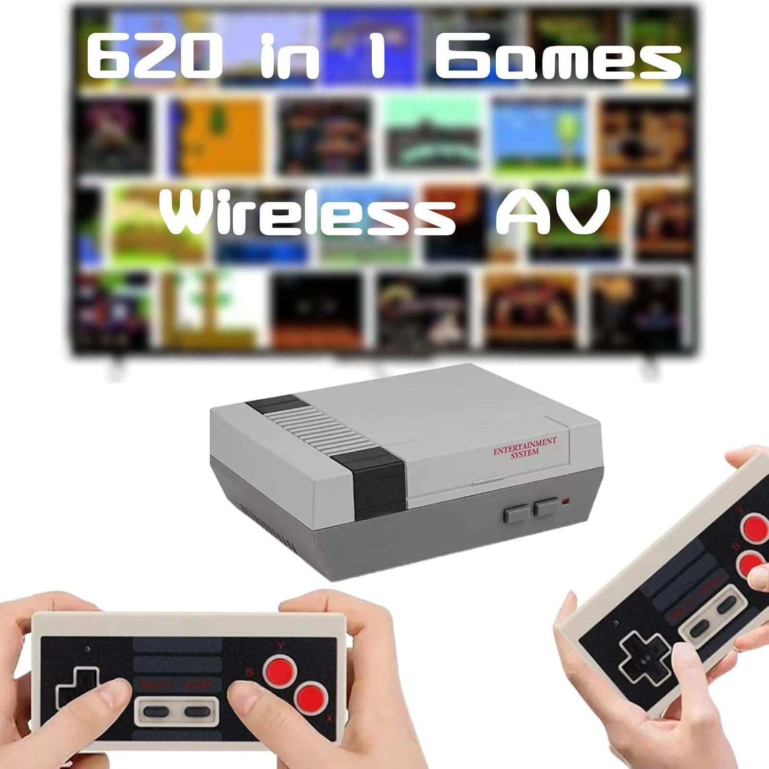 Retro Game Console, Wireless Retro Gaming System, Built-in 620 Classic Video Games,...