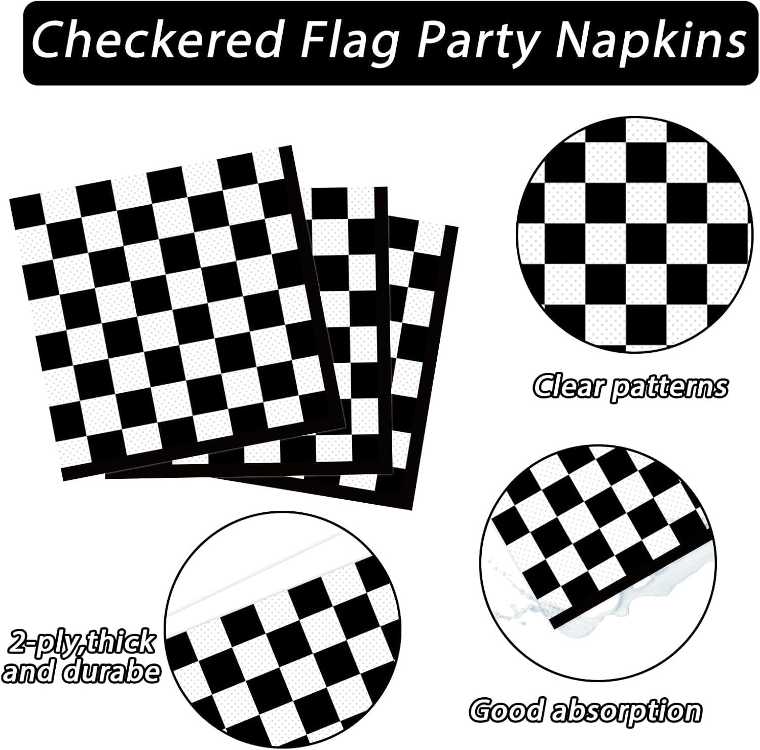 ZOIIWA Checkered Paper Plates And Napkins