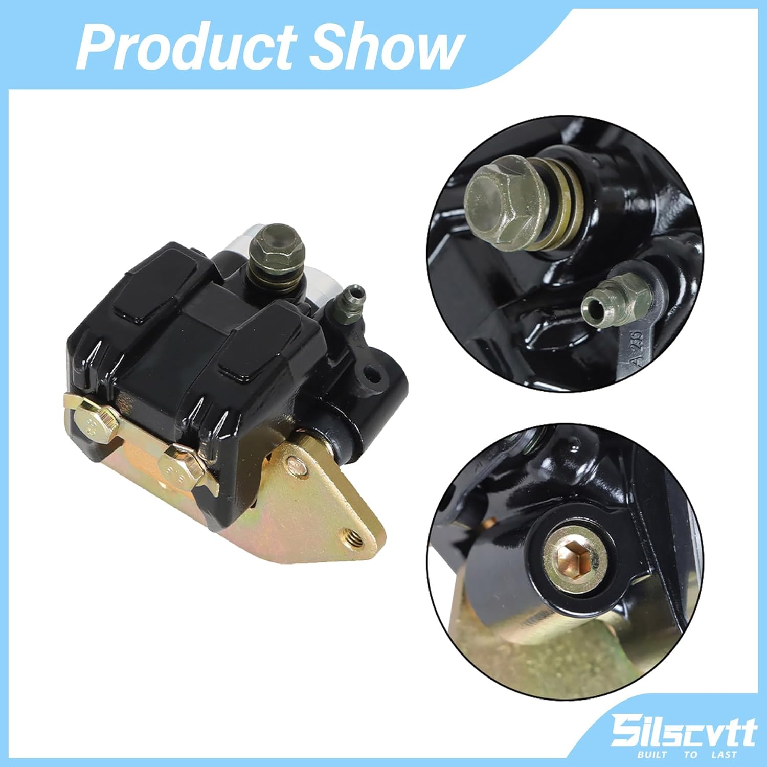 Silscvtt Rear Brake Caliper with Pads Replacement for Yamaha Banshee 350 Blaster 200 Raptor 250 350 660R Warrior 350 450LE