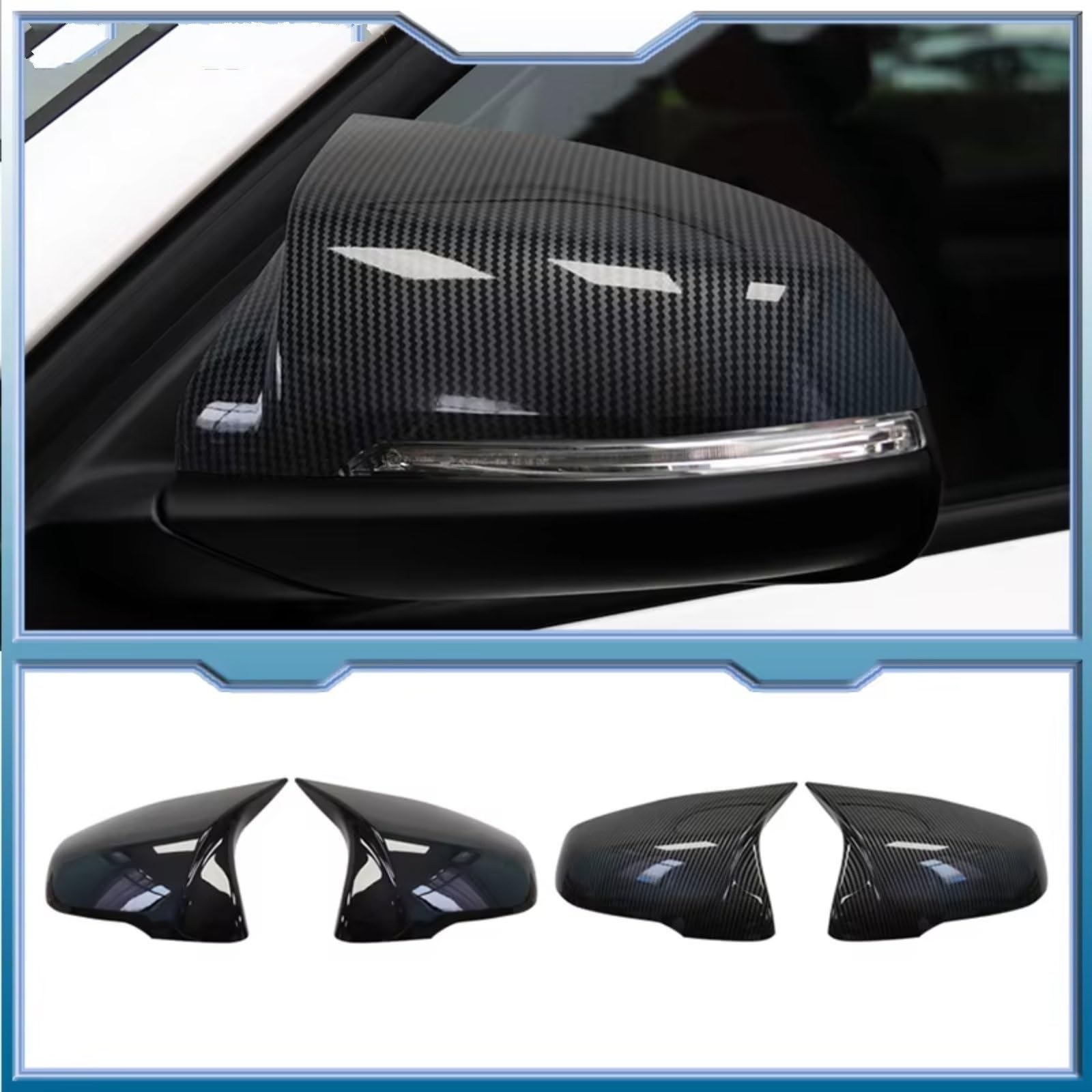 Calotte Degli Specchietti Per BMW Serie 1 2 F45 F40 Z4 G29 X1 F48 F49 X2 F39 Copertura Specchietto Retrovisore in Fibra di Carbonio Copertura Specchio(Bright black)