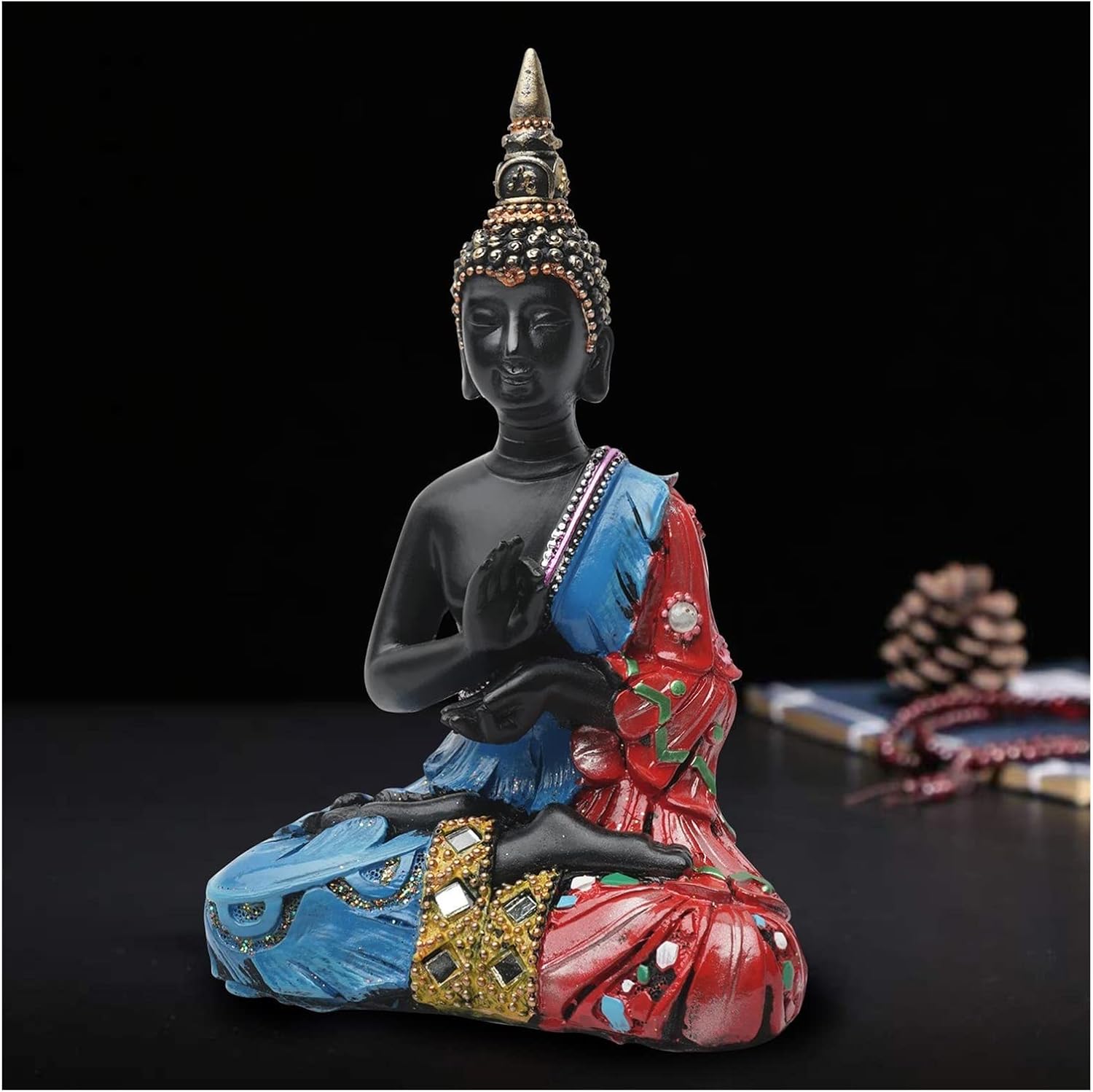 Meditating Buddha Statue Meditating Thai Buddha Ornament Figurine, Zen