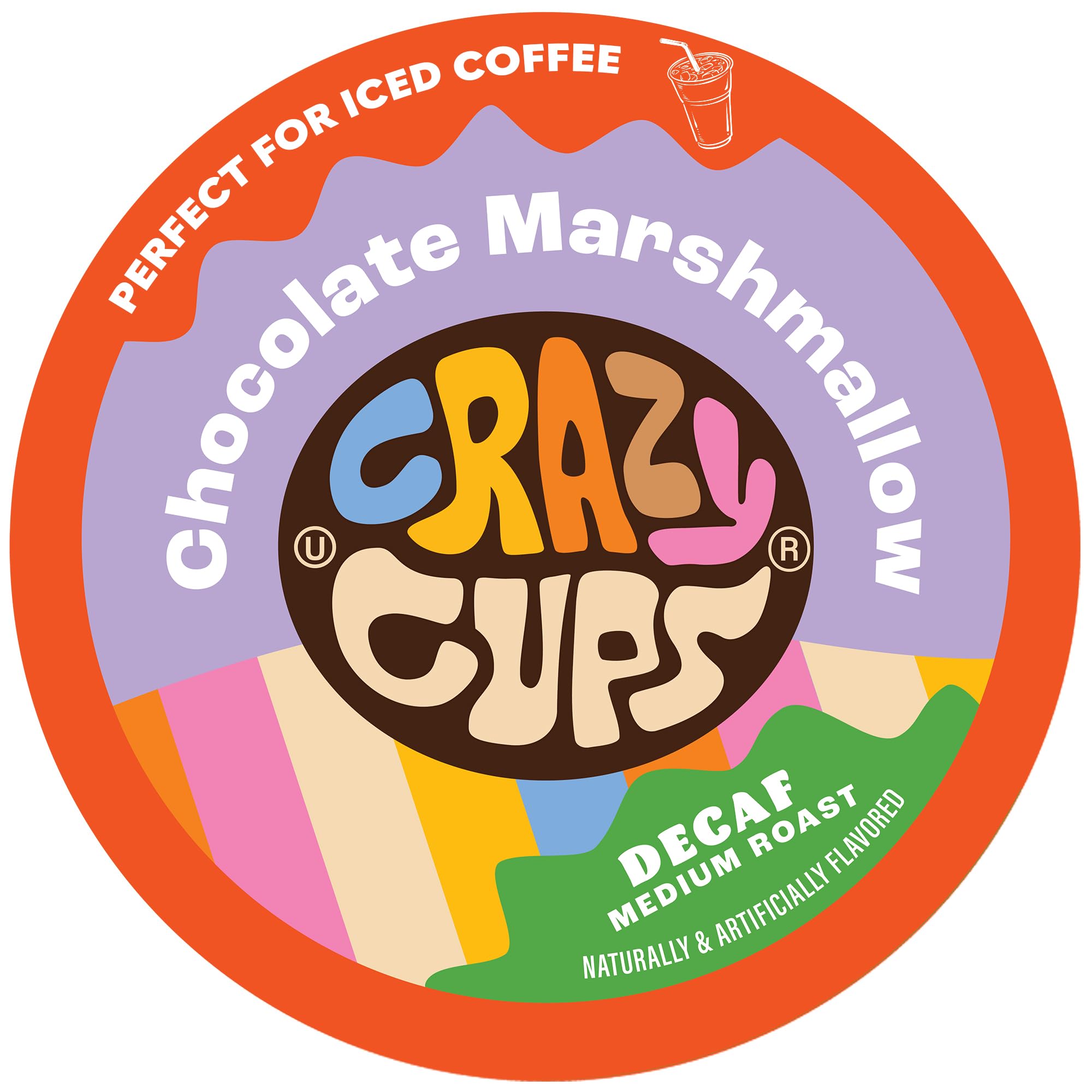 Crazy Cups Decaf Marshmallow Coffee Pods, Decaffeinated Chocolate Marshmallows Flavored Coffee, Single Serve Hot or Iced Medium Roast Coffee for