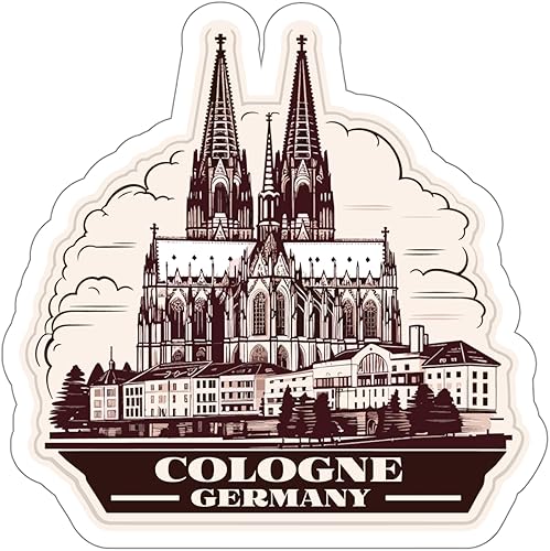 Pegatina de Colonia Alemania Vintage Souvenir Calcomanía de vinilo pequeño impermeable para botella de agua, taza, libro de pasaportes, cuaderno de