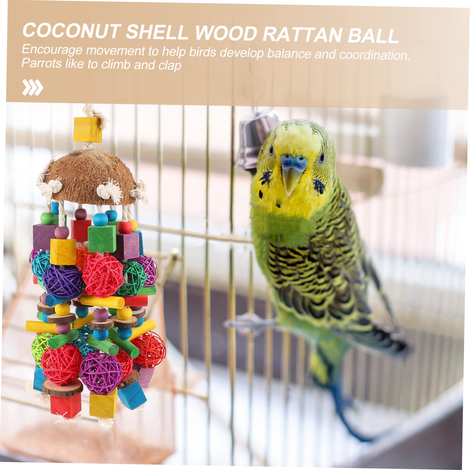 1pièces Jouet pour Perroquet Coquille De Accessoire à Mordre Et Suspendre pour Oiseaux Jouet Amusant pour Éveiller Intérêt des Oiseaux