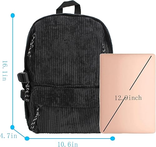 Vista 46 de Lobagve Mochila de pana grande para universidad, mochila casual para computadora portátil, mochila de viaje para mujeres y hombres, verde 7490