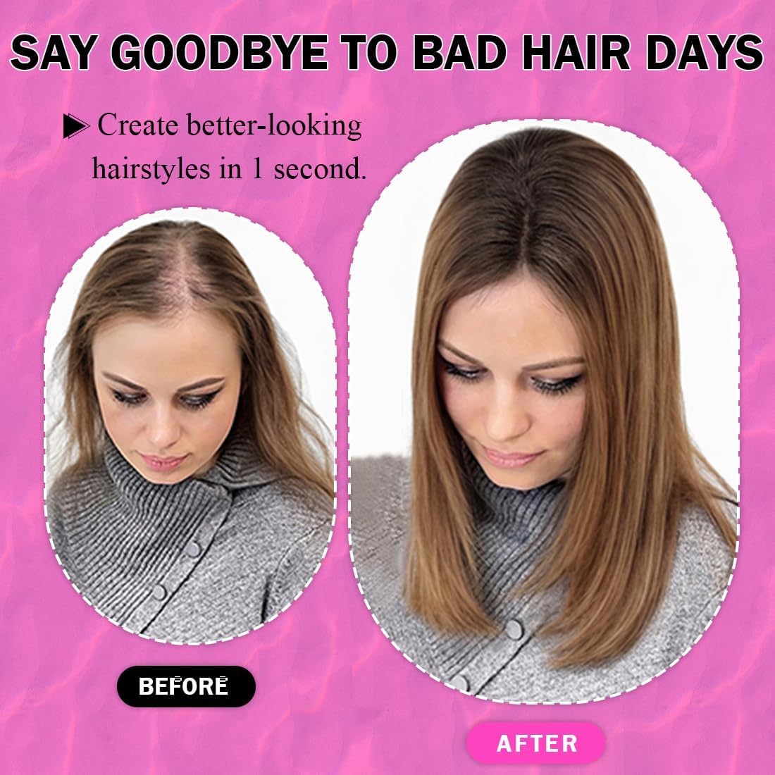 Hair Toppers for Women Real Human 360° Clip in Hair Topper No Bangs Upgrade Handmade Swiss Lace Base Top Extensions 12 inch Light Brown