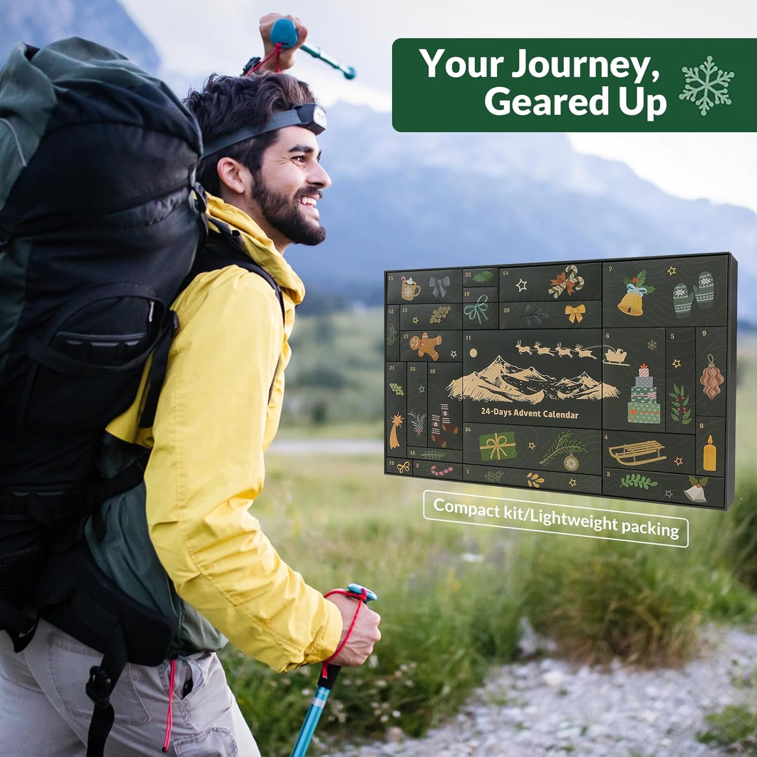 Survival Kit Advent Calendar 2025 - 24 Day Christmas Countdown Calendar with Survival Tools & Emergency Gear, Gifts for Men, Dad, Teen Boys, Outdoor Enthusiasts, Camping, Hiking, Fishing, Hunting Adventure