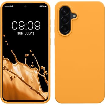 kwmobile Mobile Phone Case for Samsung Galaxy A56 5G Case - Silicone Case - Wireless Charging - Protective Cover in Fruity Orange