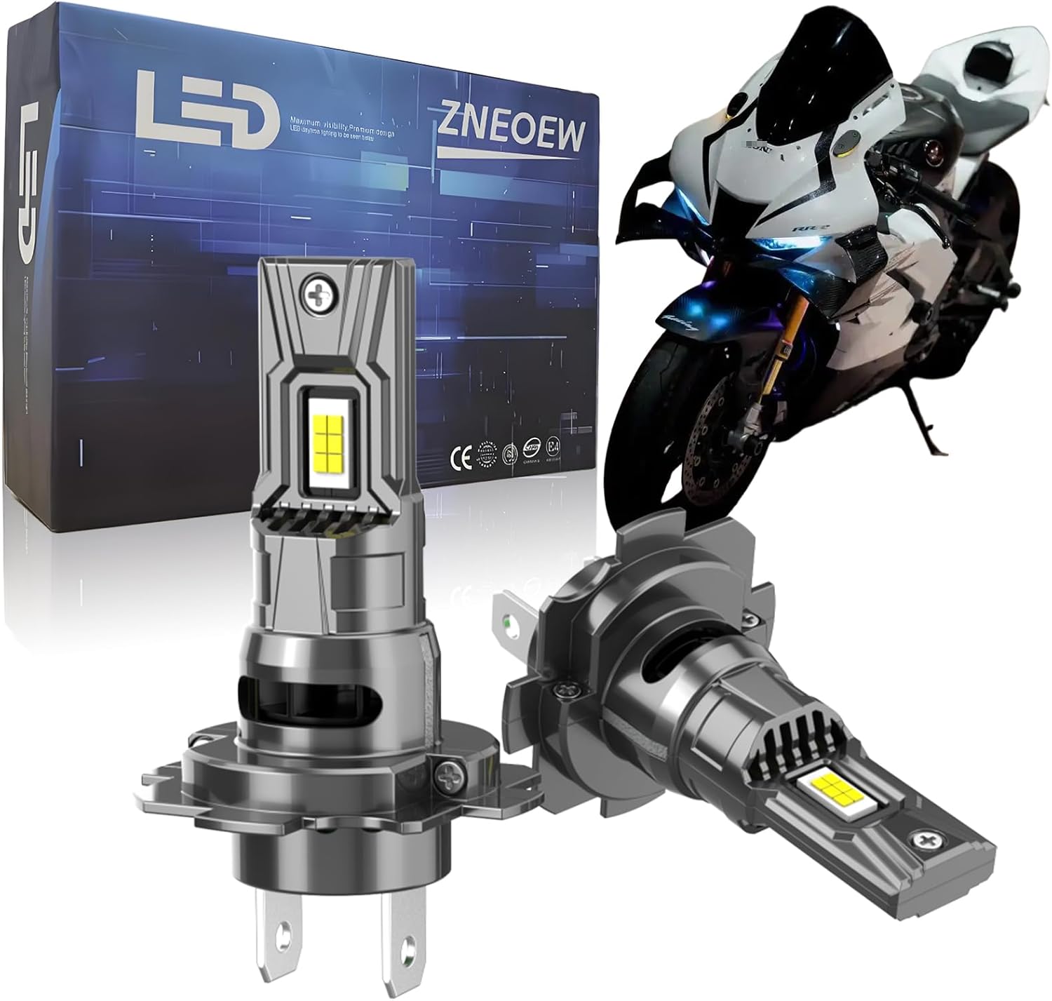 Fit for Honda CBR1000RR CBR300R CBR500R CBR600R Goldwing Headlight Bulbs, H7 Motorcycle Headlight Bulbs or Fog Light, 500% bright 12000LM 6000K White,Interior lights;2-Pack