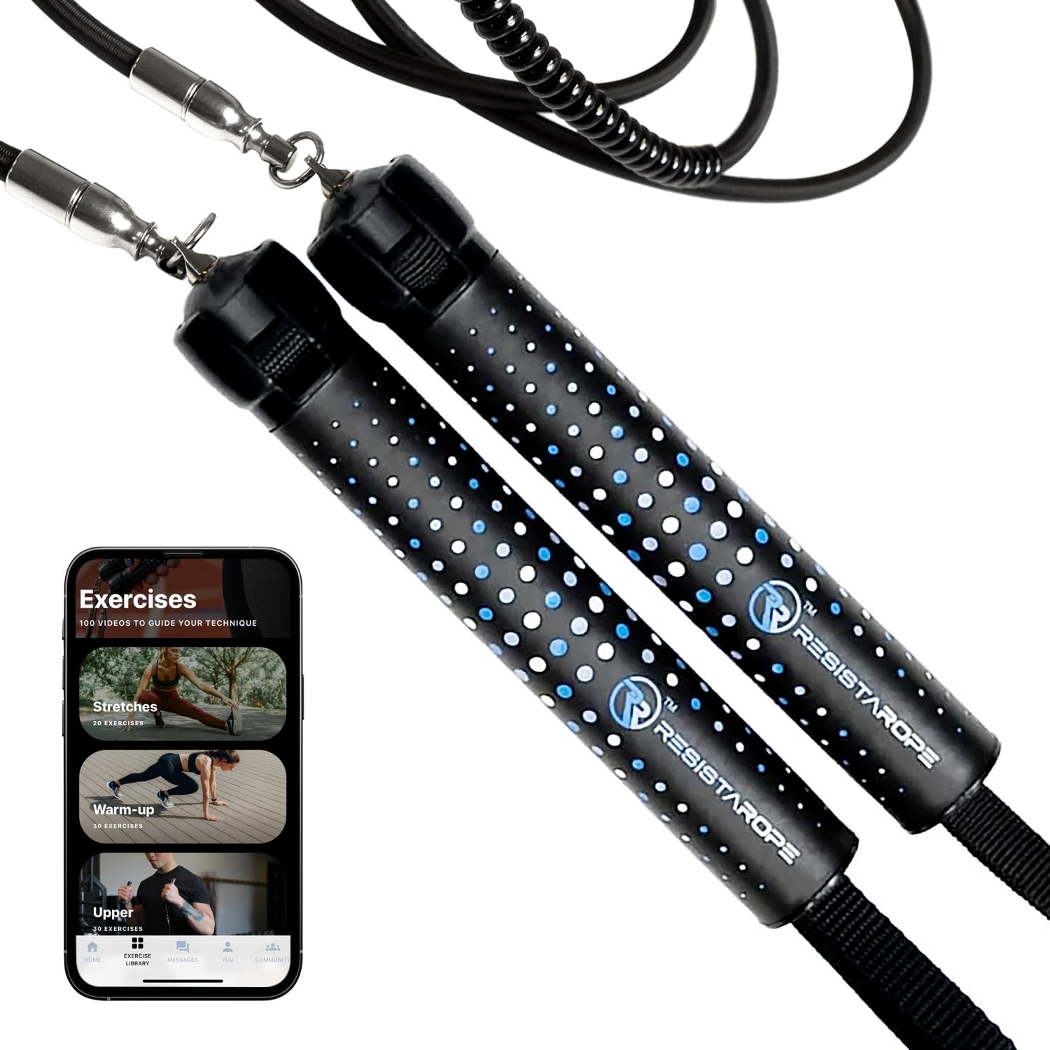 ResistaRope - A 2-in-1 Resistance Band & Jump Rope - The Ultimate Full Body Workout: Cardio and Strength and Resistance Training