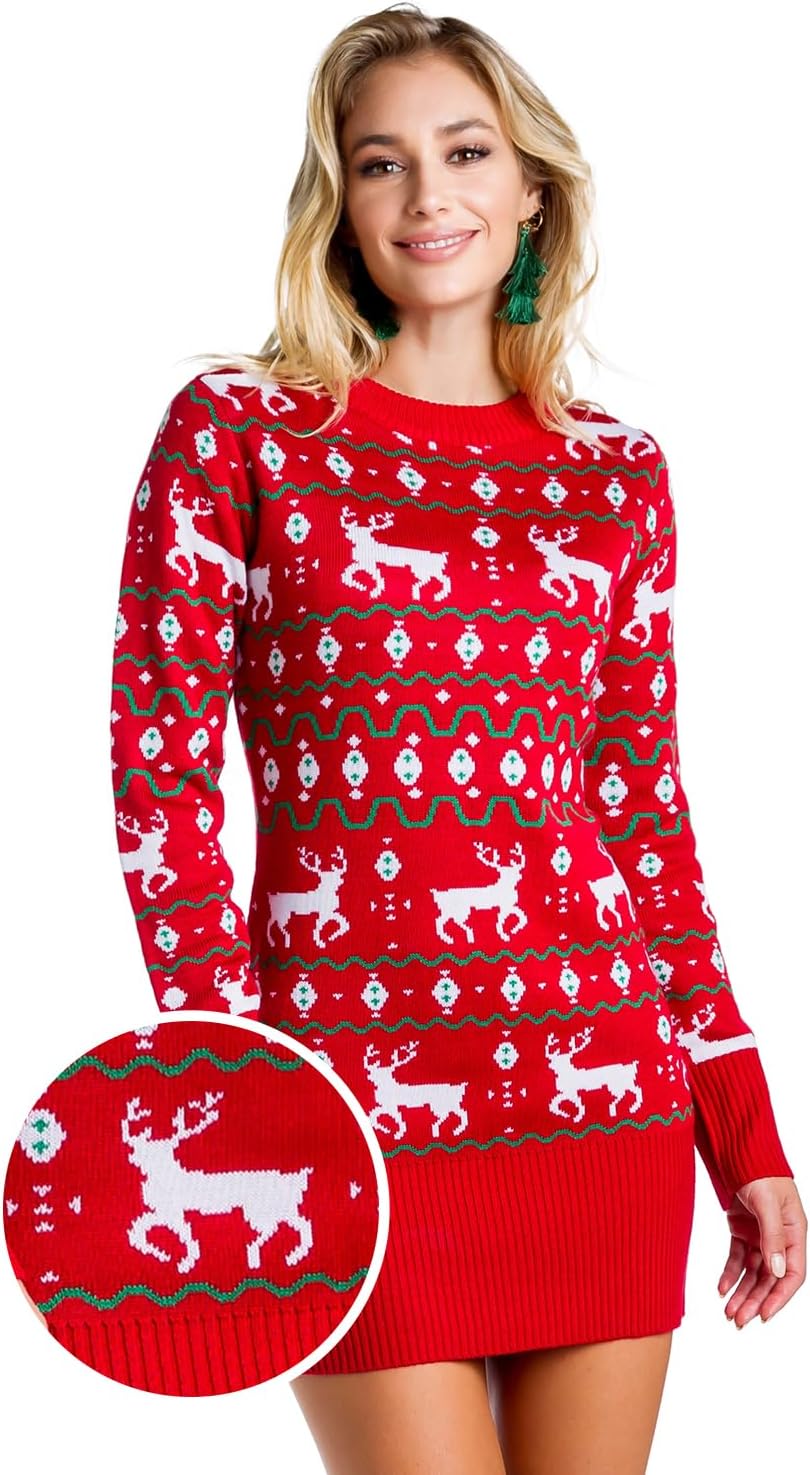 Tipsy Elves Christmas Sweater Dresses for Women - Cute Winter Themed Dresses - Instant Holiday Outfits - Image 4