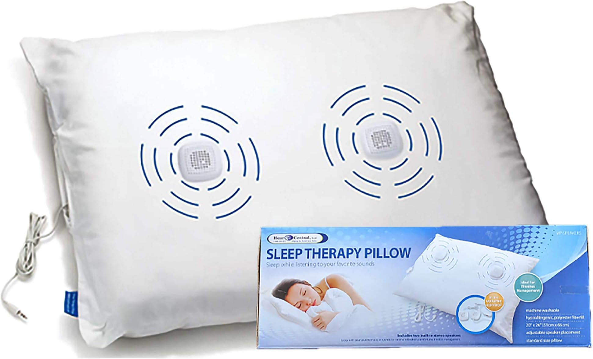 Sound Therapy Pillow by Hear Central: Sleep Therapy, Tinnitus, Music Pillow: Helping The World Sleep Better: Adjustable Speaker Placment
