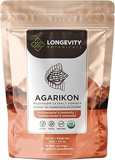 Organic Wildcrafted Agarikon Mushroom Powder - Ultra Concentrated Agarikon Mushroom Supplement - Promotes a Balanced Immune System - 100% Fruiting Body - 100 grams - Longevity Botanicals