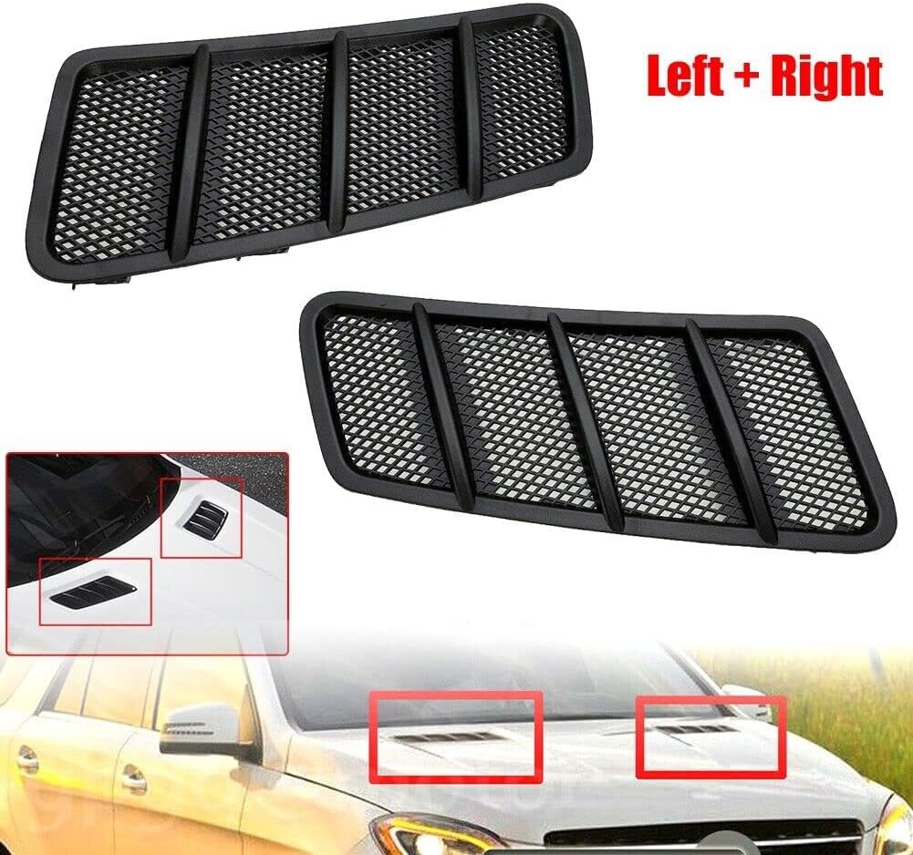2pcs Front Left & Right Hood Vent Air Grille Cover Fit for Mercedes Benz W166 ML GL Class GL350 GL450 ML350 2012 2013 2014 2015 Replaces OE# 1668800105 1668800205