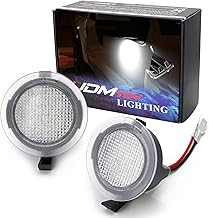iJDMTOY White LED Under Side Mirror Puddle Lights Compatible With Ford F150 Raptor Edge Explorer Flex, Lincoln Navigator Mark LT MKX etc. (Powered by 18 pcs White SMD LED Lights)