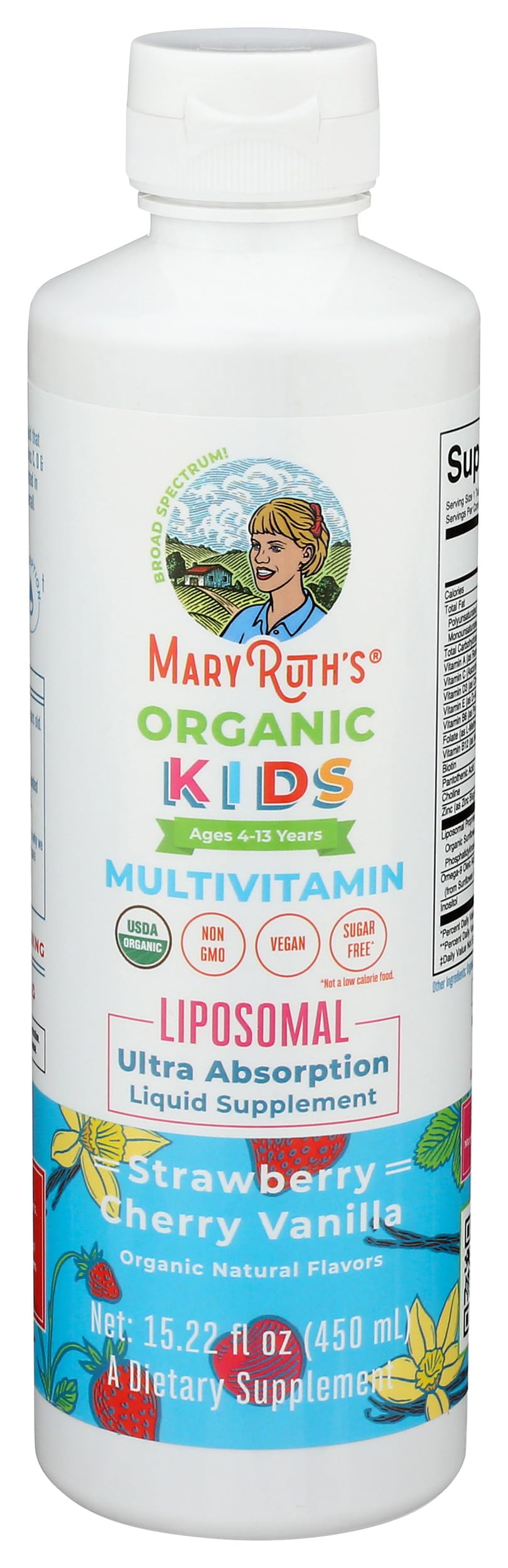 MARYRUTH'S Organic Kids Multivitamin Liposomal, 15.22 oz, Immune Support — Amazon image 4