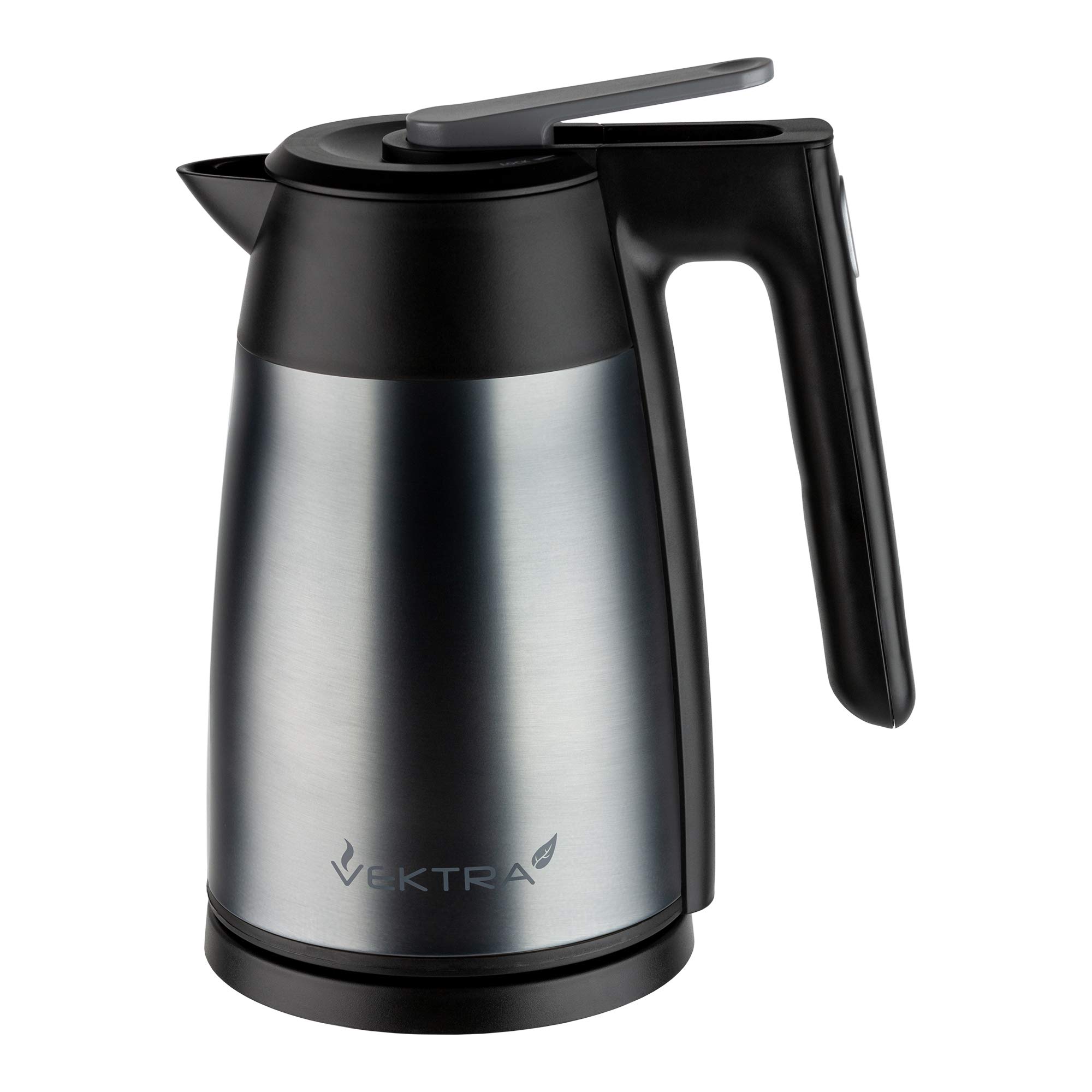 Vektra VEK-1703S Vakuumisolierter, Doppelwandiger Wasserkocher mit Temperatureinstellung – 1,7L, Silber, Edelstahl, kabelfrei, EU-Stecker,Energiesparend, 1.7 liters