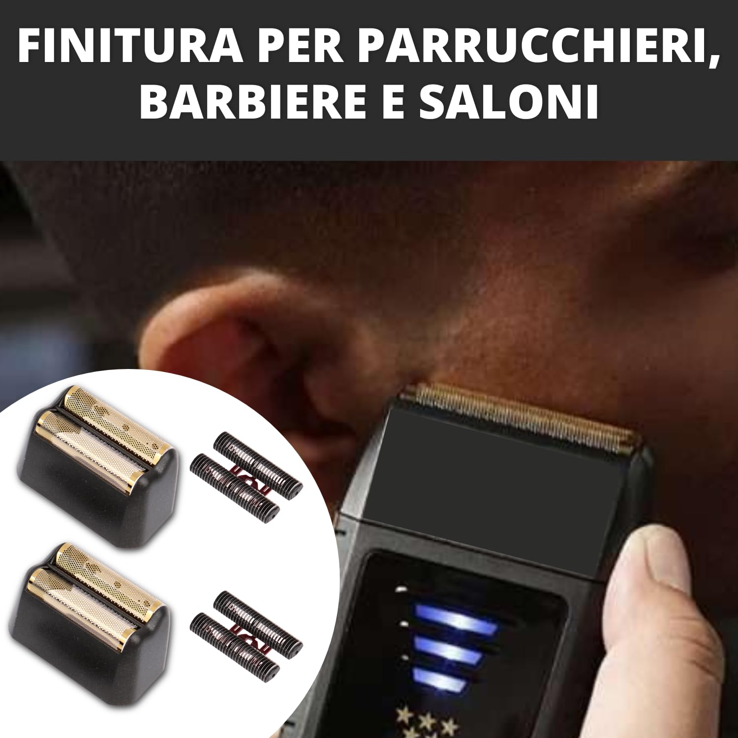 Testina di Ricambio x2 Lame Compatibili Con Wahl Shaver Professionnel 5 Star Series Finale Trimmer Lamina di Ricambio Lama Parti di Ricambio Parrucchiere Barber Testa Rasatura Uomo Capelli Barba