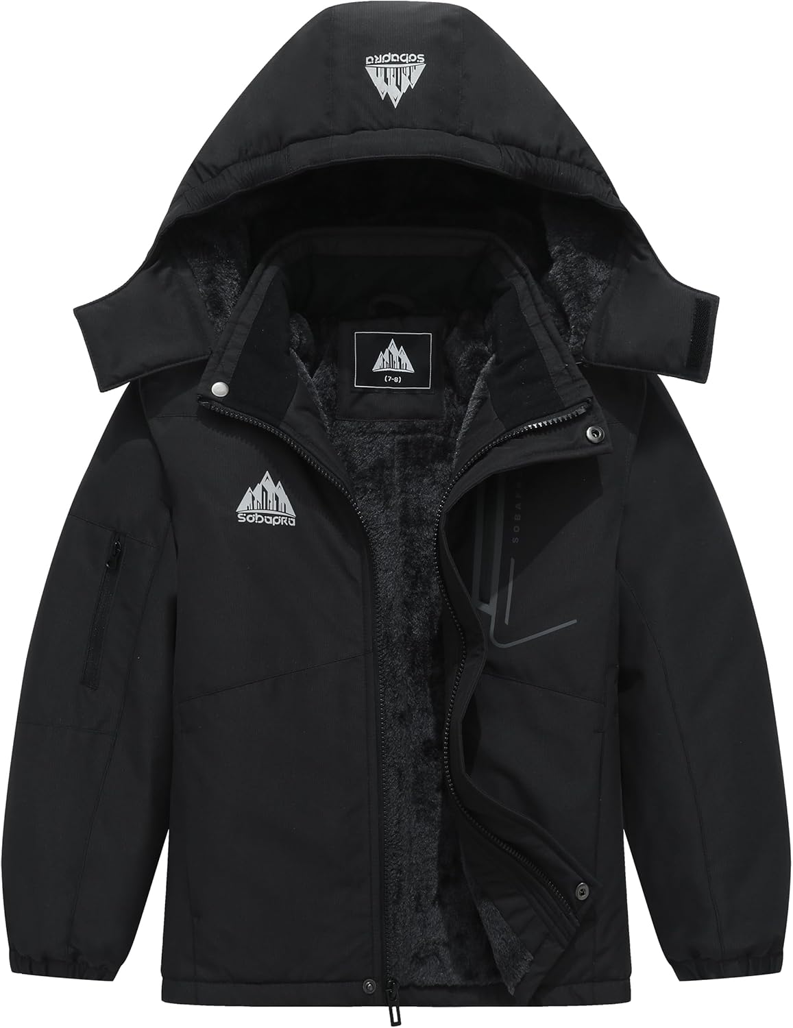 Kids Waterproof Ski Jacket Warm Winter Snow Coat Boys and Girls Fleece Hooded Snowboarding Jacket