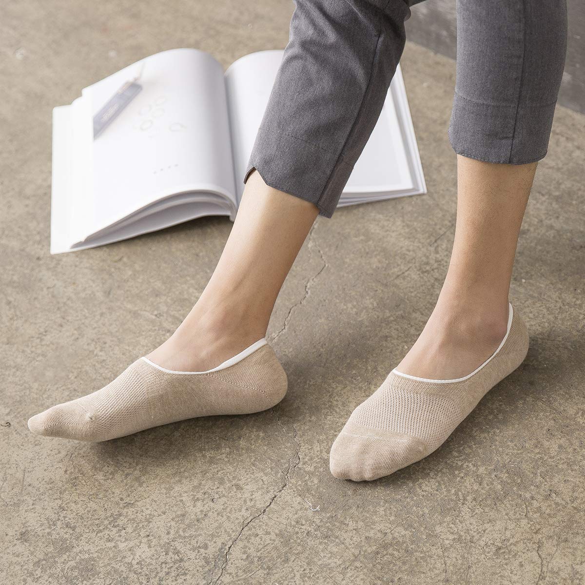 HeyUU 3 6 10 Pares Calcetines Algodón Deporte Invisible Silicona Antideslizantes